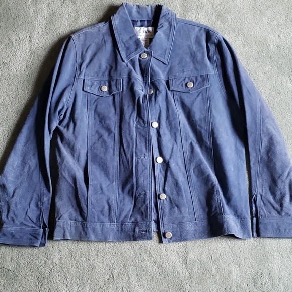 C WS Jackets & Blazers - EUC CWS Sz S blue suede jacket